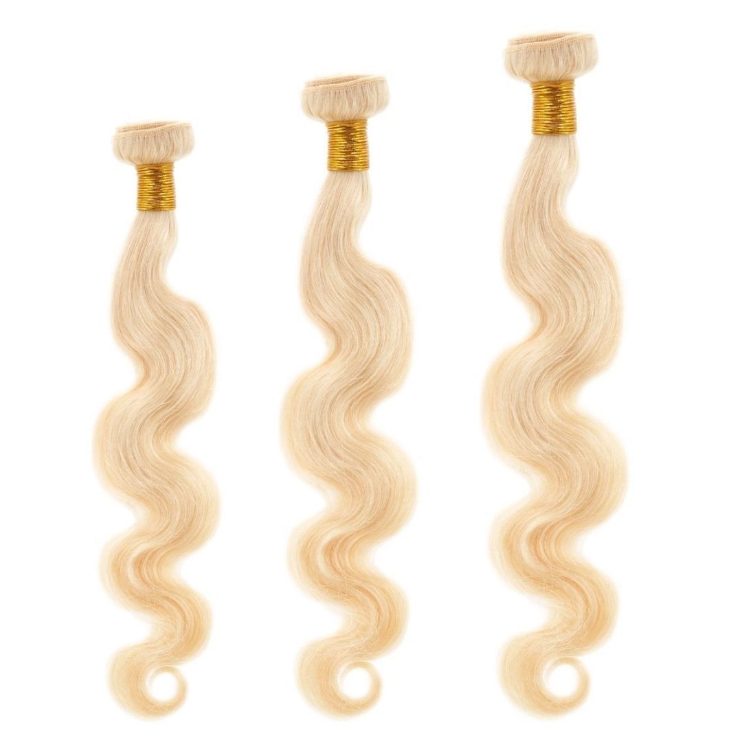 Russian Blonde Body Wave Bundle Deals 613 and 27 hair color braids
